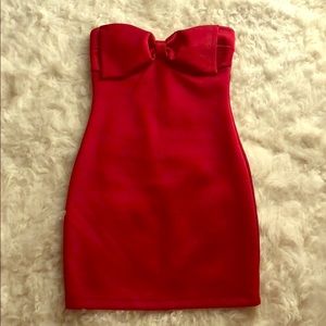 Red dress with bow